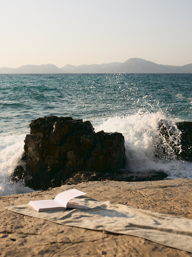 Полотенце банное бежево-серого цвета из коллекции Essential, 70х140 см