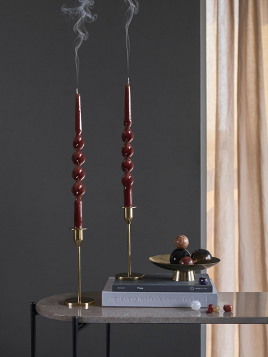 Набор из двух свечей коричневого цвета из коллекции Essential, 35 см