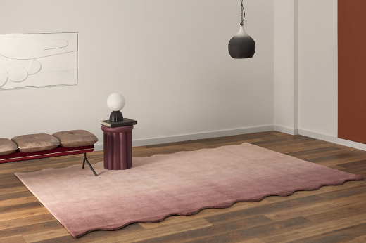 Ковер из шерсти Over Horizon цвета марсала из коллекции Trendy Ruffles