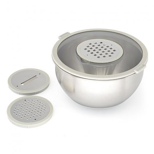 Миска стальная Balance с крышкой и терками, 5 л
