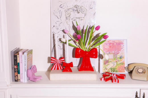 Подсвечник Bow, 11х12х5 см, красно-белый