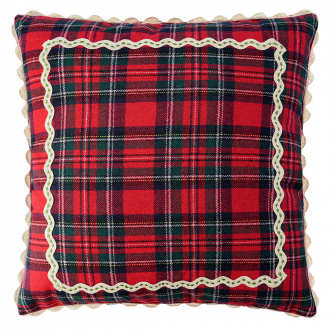 Подушка декоративная Шотландская клетка из коллекции New Year Essential, 45x45см