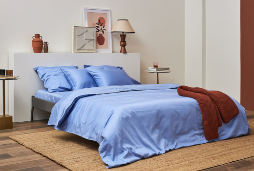 Комплект постельного белья из премиального сатина сиреневого цвета из коллекции Essential, 150х200 см