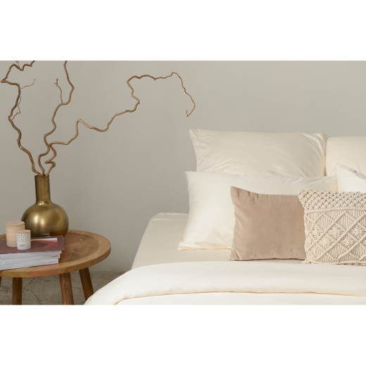 Комплект постельного белья из сатина кремового цвета из коллекции Essential, 200х220 см