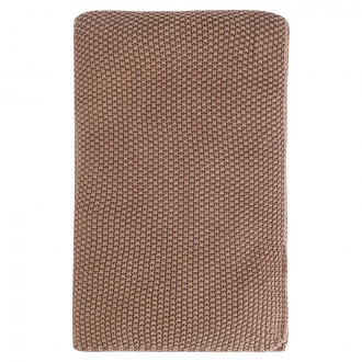 Плед из стираного хлопка цвета мокко из коллекции Essential, 130x180 см