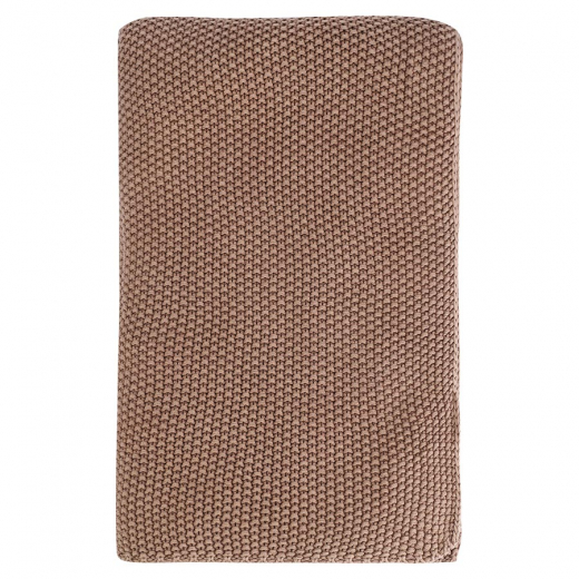 Плед из стираного хлопка цвета мокко из коллекции Essential, 130x180 см