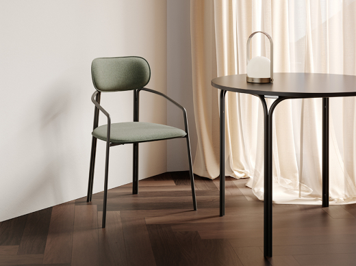 Стул Ror, Round, рогожка, черный/зеленый