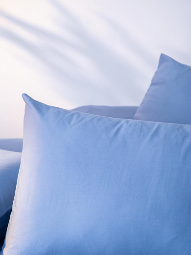 Набор наволочек из премиального сатина джинсово-синего цвета из коллекции Essential, 50х70 см