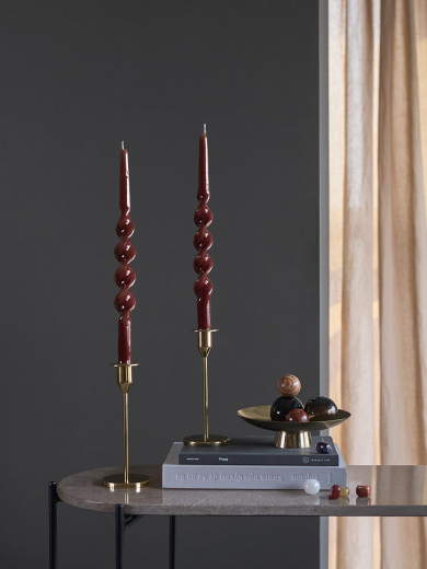 Набор из двух свечей коричневого цвета из коллекции Essential, 35 см