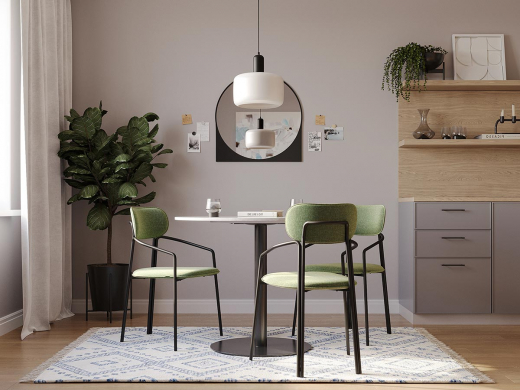 Стул Ror, Round, рогожка, черный/зеленый