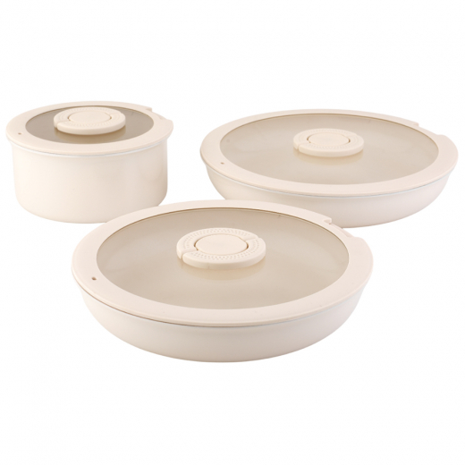 Набор посуды для приготовления со съемной ручкой Smart Ceramic, 7 предметов, молочный