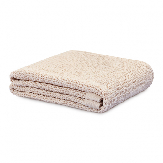 Полотенце для рук из умягченной вафли кремового цвета из коллекции Essential, 50x90 см