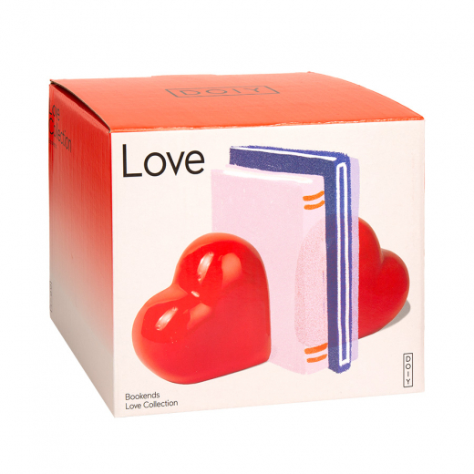 Держатель для книг Love, 14х14 см, красный, 2 шт.