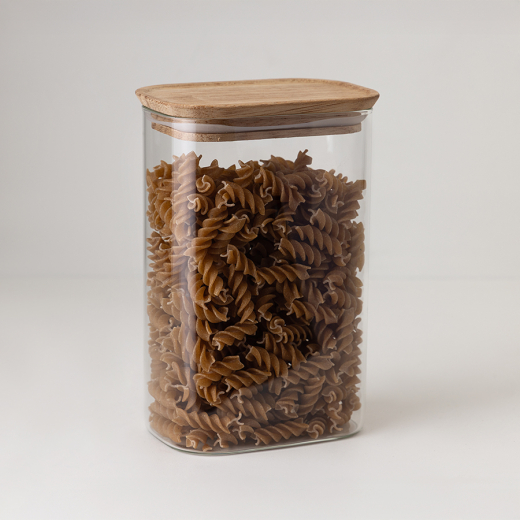 Банка для хранения прямоугольная Glass Acacia, 1,3 л