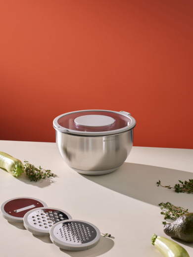 Миска стальная Balance с крышкой и терками, 5 л