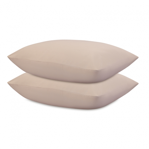 Комплект постельного белья из премиального сатина бежевого цвета из коллекции Essential, 200х220 см