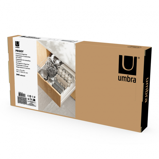 Органайзер для посуды и столовых приборов Peggy, 20х55 см, серый