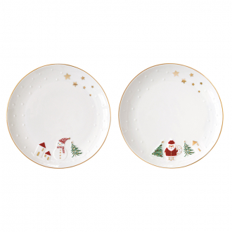 Набор десертных тарелок Let it snow, Santa & Snowman, Ø16 см, 2 шт.