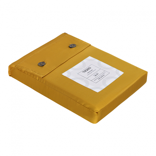 Простыня из премиального сатина горчичного цвета из коллекции Essential, 180х270 см