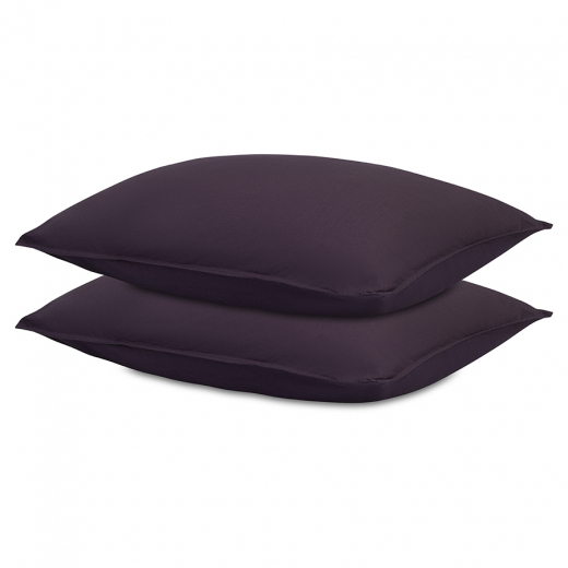 Комплект постельного белья из стираного перкаля сливового цвета из коллекции Essential, 150х200 см