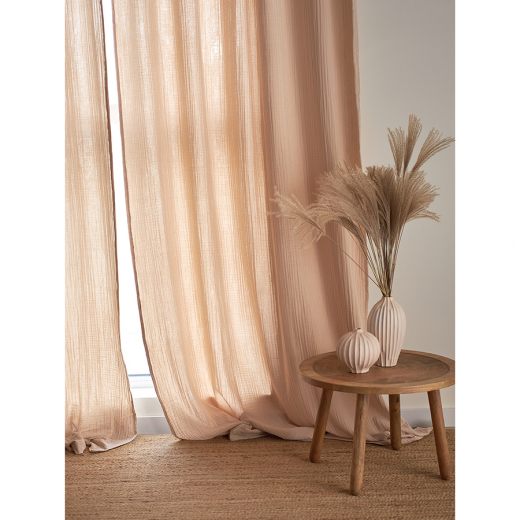 Штора из муслина бежевого цвета из коллекции Essential, 150х290 см