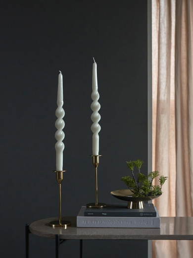 Набор из двух свечей светло-серого цвета из коллекции Essential, 35 см