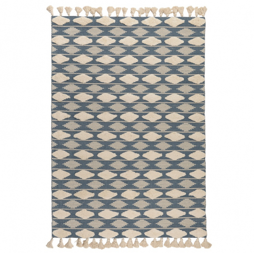Ковер из хлопка синего цвета Argyle из коллекции Ethnic, 160х230 см