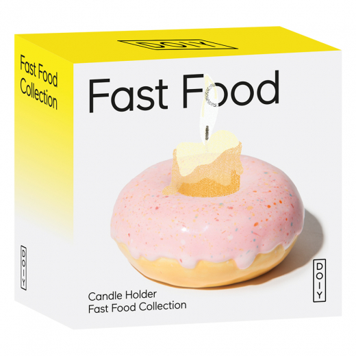 Подсвечник Fast food, Donut, Ø7 см, розовый