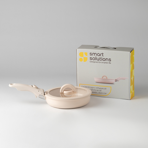 Сковорода с крышкой и съемной ручкой Smart Ceramic, Ø20 см