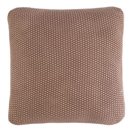 Подушка декоративная из стираного хлопка цвета мокко из коллекции Essential, 45х45 см