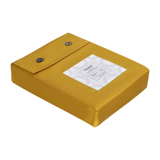 Комплект постельного белья из премиального сатина горчичного цвета из коллекции Essential, 150х200 см