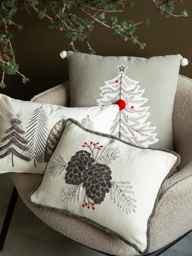Чехол на подушку Enchanted pines из коллекции New Year Essential, 30х45 см