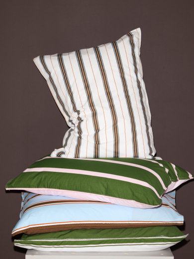 Комплект постельного белья из перкаля голубого цвета из коллекции Stripes, 200х220см