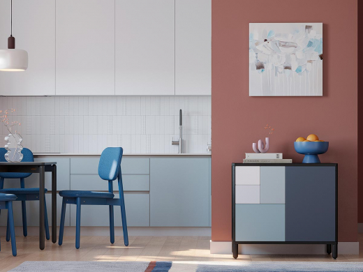 Панно декоративное Fleur, 60х60 см, голубое