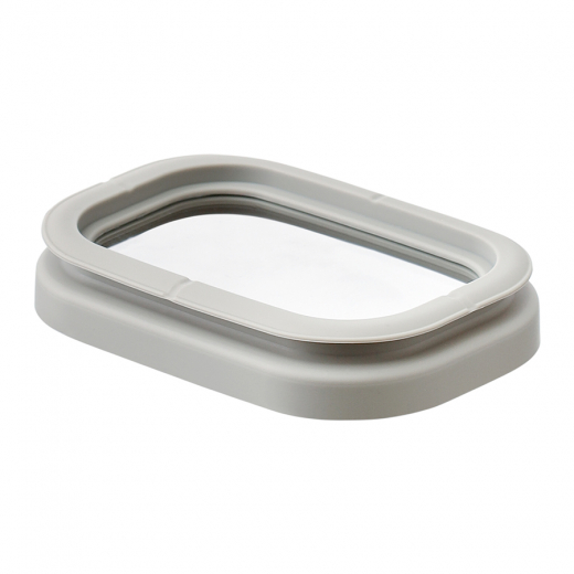 Банка для хранения прямоугольная Vacuum Glass, 500 мл, светло-серая