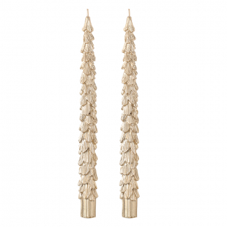 Набор из двух свечей золотого цвета из коллекции New Year Essential, 25 см