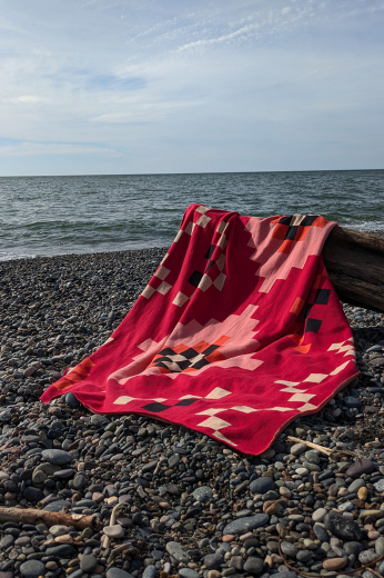 Плед из хлопка по мотивам башкирских орнаментов из коллекции Cultural Heritage, 130х180 см