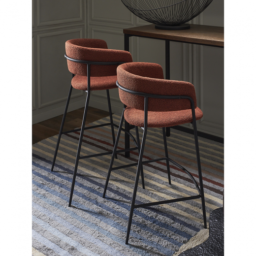 Стул барный Helning, букле, терракота