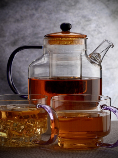 Набор кружек Orb, 400 мл, прозрачные/фиолетовые, 2 шт.