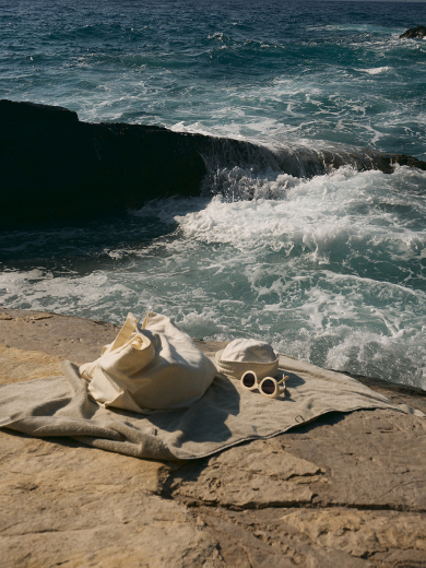 Полотенце банное бежево-серого цвета из коллекции Essential, 90х150 см