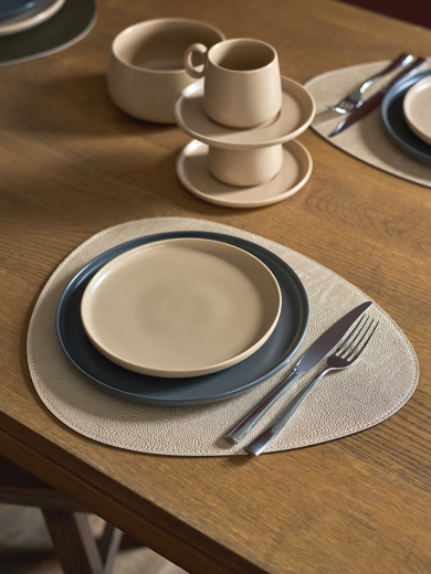 Салфетка сервировочная Drop, 33х41 см, коричневая/золотистый металлик