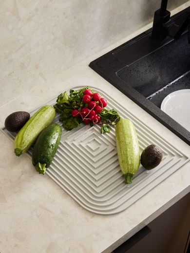 Коврик для сушки посуды Dry Flex, 34,6х44,6 см, серый