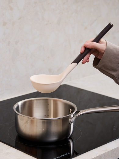 Половник SmartChef, 31 см, бежевый/бордовый