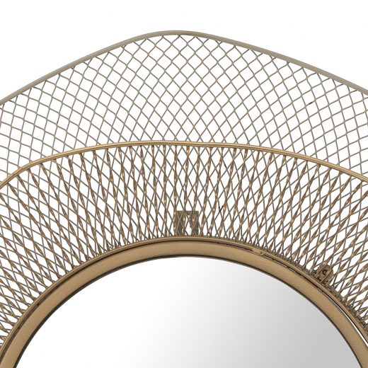 Зеркало Vinger, Ø79 см, бежевое/золотое