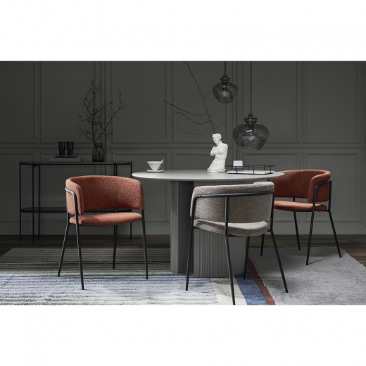 Стул Helning, мягкий шенилл, серо-коричневый