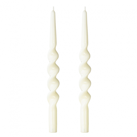 Набор из двух свечей кремового цвета из коллекции Essential, 35 см