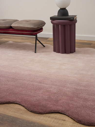 Ковер из шерсти Over Horizon цвета марсала из коллекции Trendy Ruffles