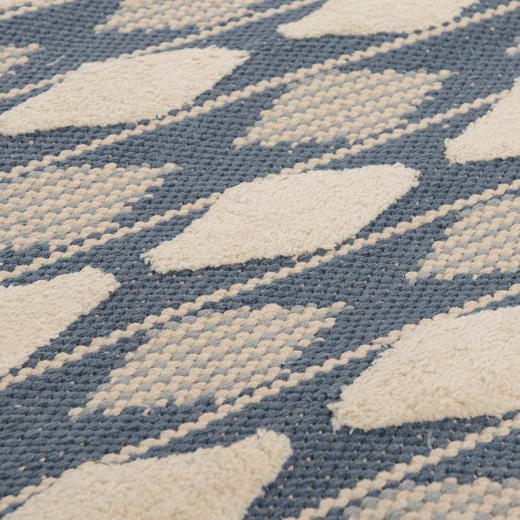 Ковер из хлопка синего цвета Argyle из коллекции Ethnic, 70х160 см