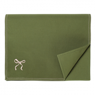 Дорожка на стол Fancy Bows оливкового цвета из коллекции Essential, 45x150 см