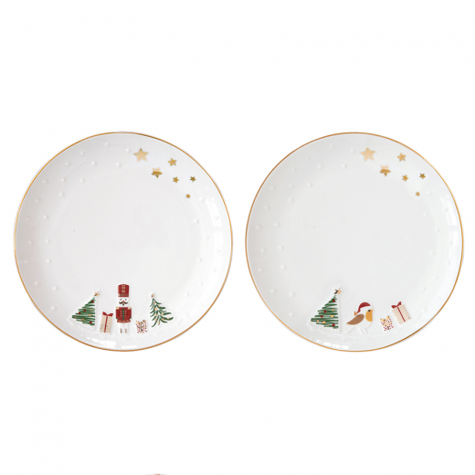 Набор десертных тарелок Let it snow, Nutcracker & Bird, Ø16 см, 2 шт.